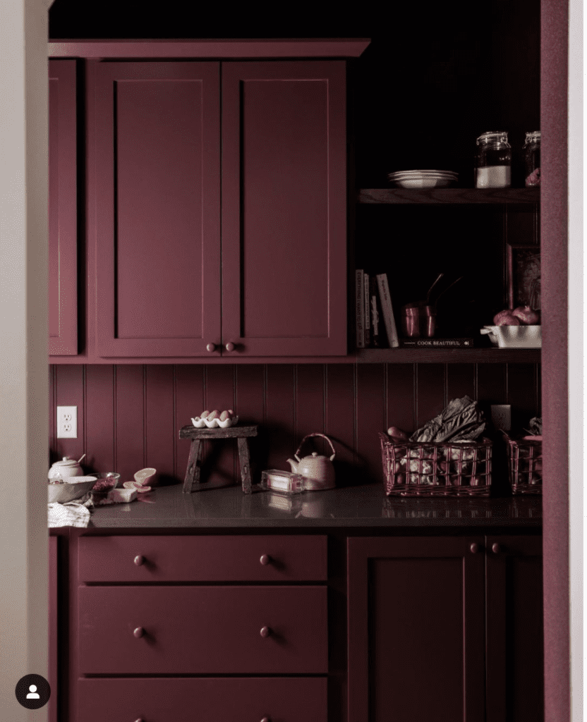 burgundy cabinets can make your kitchen look more expensive