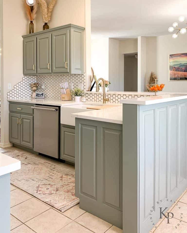 Sherwin Williams Evergreen Fog Cabinets-07 - Painted by Kayla Payne
