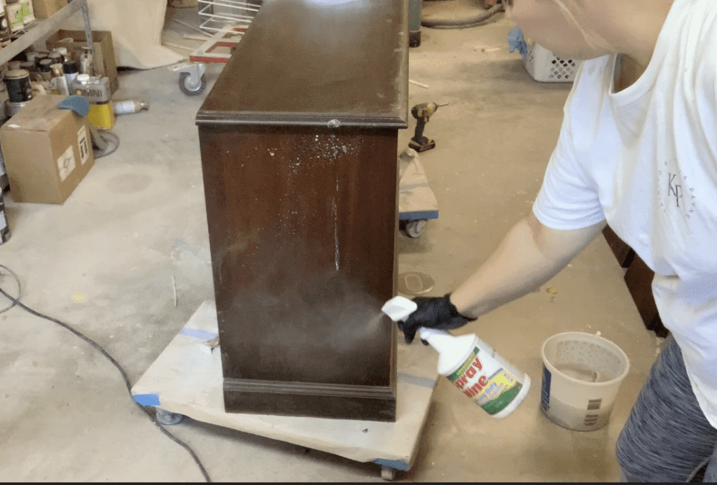 how to clean wood furniture before painting it