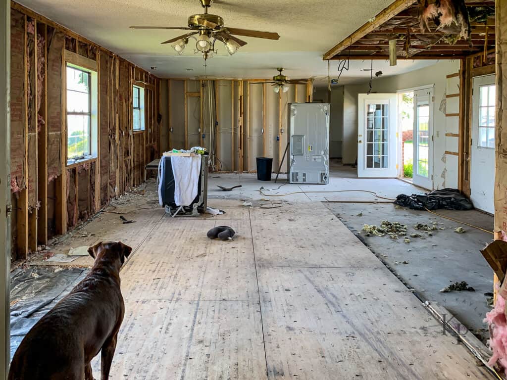 Full kitchen gut job. Room taken to studs